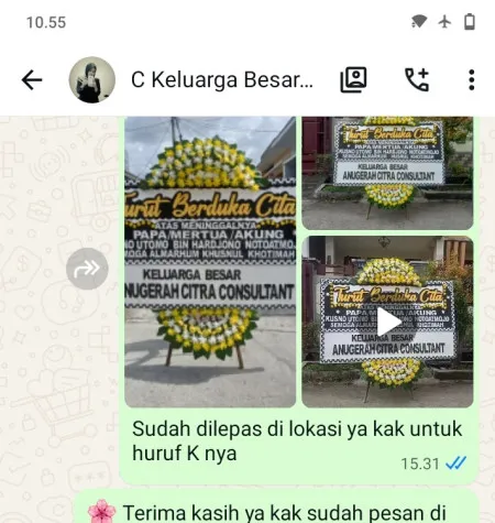Pengiriman Papan Bunga Duka Kunciran Indah