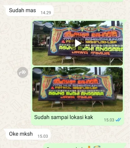 Pengiriman Papan Bunga Kunciran Indah